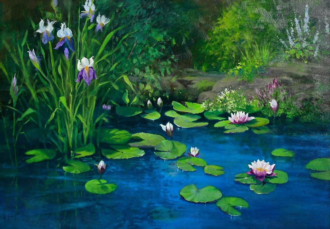 Annemarie Bourke, Lily Pond at Morgan O'Driscoll Art Auctions