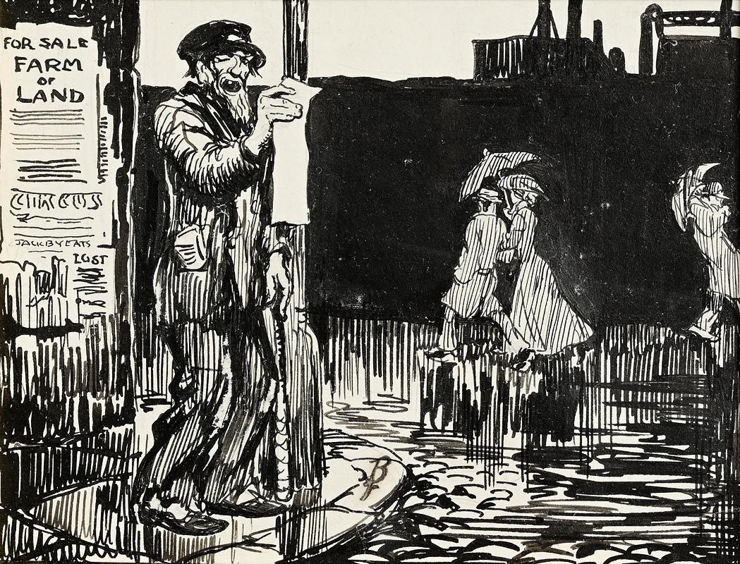 Jack Butler Yeats, Blow, Bullies, Blow (Halliard Chanty) (1911) at Morgan O'Driscoll Art Auctions