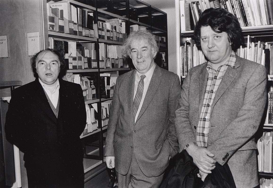 John Minihan, Van Morrison, Seamus Heaney & Stan Davies pictured at poetry reading in London 1992 at Morgan O'Driscoll Art Auctions
