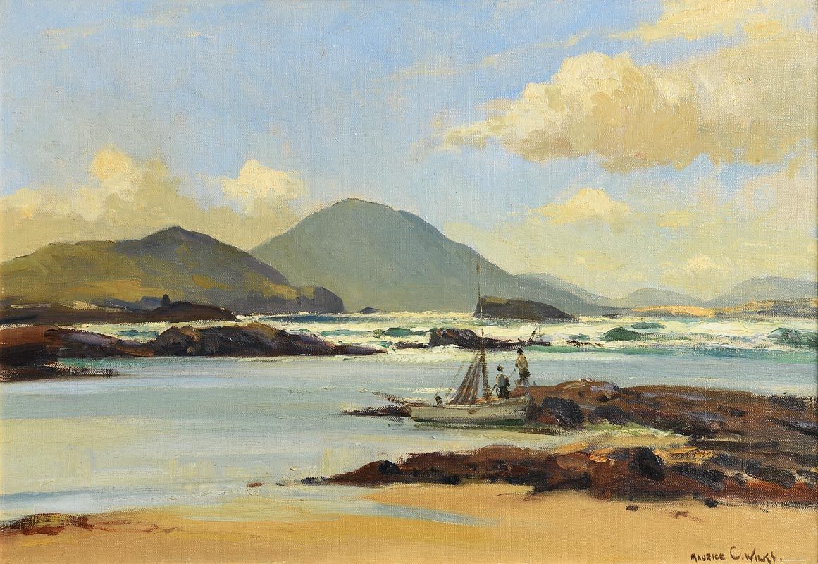 Maurice Canning Wilks, Landing the Catch, West of Ireland at Morgan O'Driscoll Art Auctions