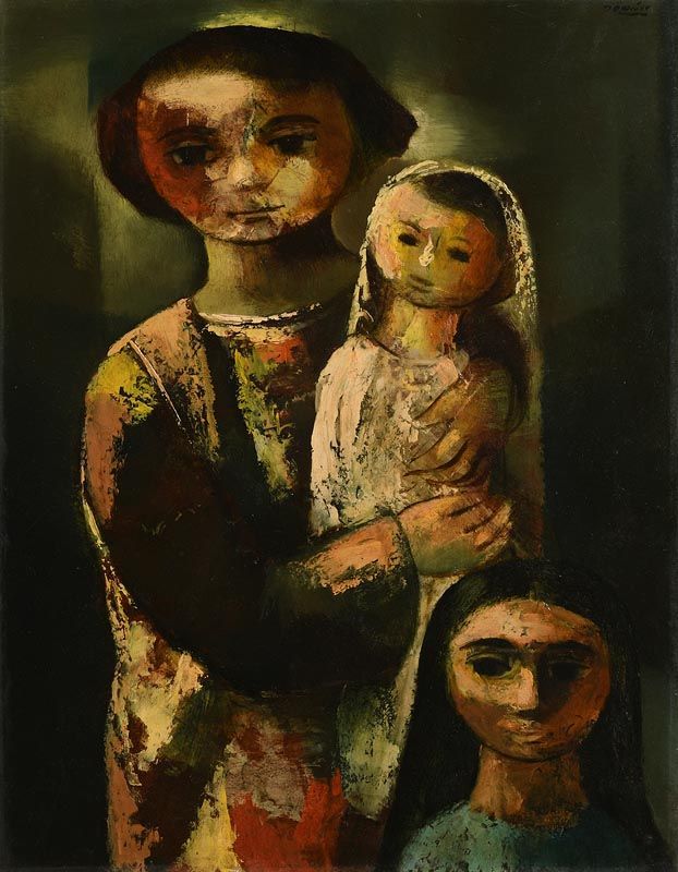 Daniel O'Neill, Woman and Two Children at Morgan O'Driscoll Art Auctions